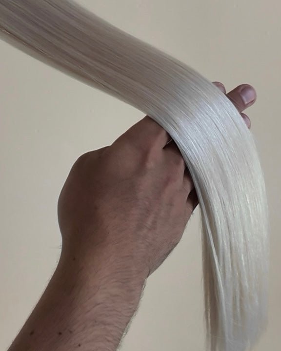 *NEW COLOR* Pearl White Blonde Genius Wefts (12" Wide 3 Pack)